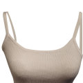 Lady's Knitted V Neck Strap Ribbed Vest